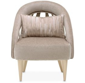 La Rachelle Lustre Upholstered Flame Accent Chair with Pillow