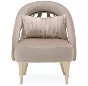La Rachelle Lustre Upholstered Flame Accent Chair with Pillow
