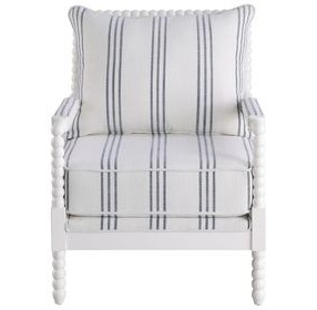 Blanchett White And Navy Accent Chair