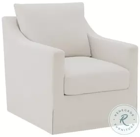 Winter Beige Sloped Arm Swivel Accent Chair