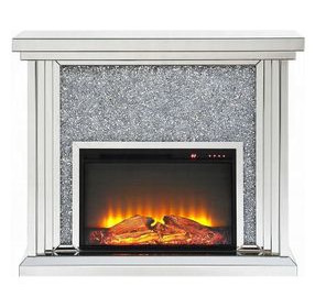 Noralie Silver 40" High Rectangular Electric Fireplace