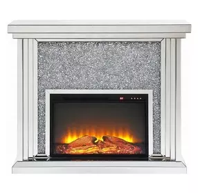 Noralie Silver 40" High Rectangular Electric Fireplace