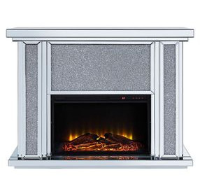 Noralie Silver 39" High Rectangular Electric Fireplace