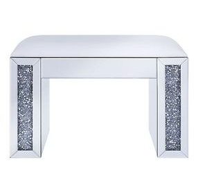 Noralie White Upholstered Vanity Stool