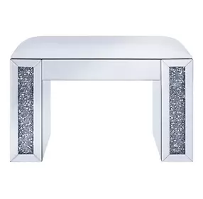 Noralie White Upholstered Vanity Stool
