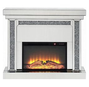 Noralie Silver 42" High Rectangular Electric Fireplace