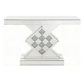Noralie Silver and Gray Rectangular Console Table