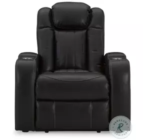 Caveman Den Midnight Power Recliner with Adjustable Headrest