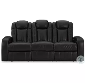 Caveman Den Midnight Power Reclining Sofa with Adjustable Headrest