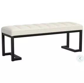 Mesa Vanilla Boucle Tufted Accent Bench