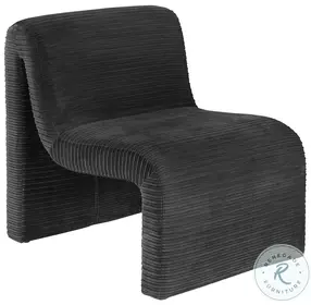 Drayton Black Curved Armless Accent Chair