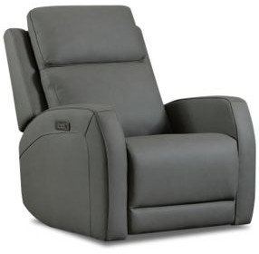Boncraft Gray Leather Swivel Glider Power Recliner with USB Charging
