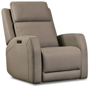 Boncraft Brown Leather Swivel Glider Power Recliner with USB Charging