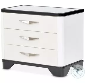 Tuxedo Black And White Piano Keyboard Large Drawer Nightstand
