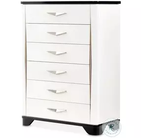 Tuxedo Black And White Piano Keyboard 6 Drawer Chest