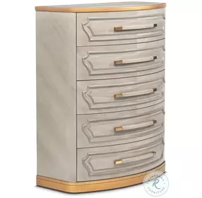 St. Helena Dove Gray And Bronze 5 Drawer Highboy Chest