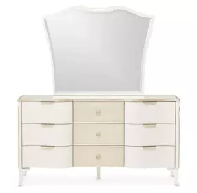 La Marisia Creamy Pearl Dresser and Mirror