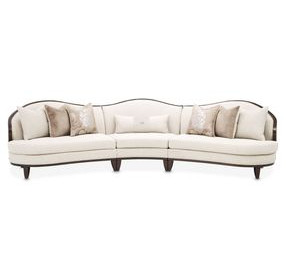 Camellia Field Linen And Warm Pecan 3 Piece Chenille 160" Sofa