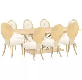 Camellia Field Caramel Extendable Rectangular Dining Room Set