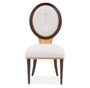 Camellia Field Warm Pecan and Linen Dining Side Chair