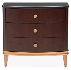 Camellia Field Warm Pecan 3 Drawer Nightstand