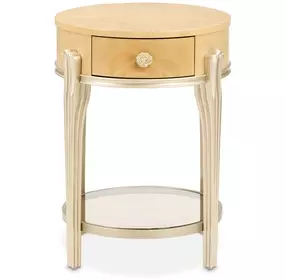 Camellia Field Caramel Oval End Table with Drawer