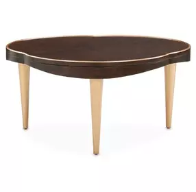 Camellia Field Warm Pecan Free Form Cocktail Table