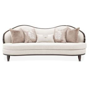 Camellia Field Linen and Warm Pecan Chenille 94" Sofa