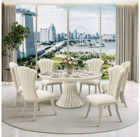 Fantosini Silver Mist Round Dining Room Set