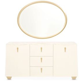 Fantosini Creamy Pearl 2 Door Sideboard with Wall Mirror