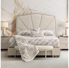 Fantosini Silver Mist and Cappuccino Upholstered Panel Bedroom Set