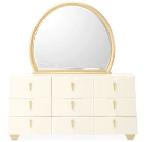 Fantosini Creamy Pearl 9 Drawer Dresser with Mirror
