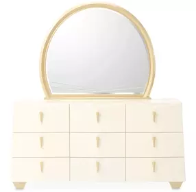 Fantosini Creamy Pearl 9 Drawer Dresser with Mirror