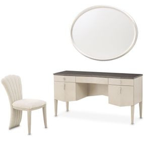 Fantosini Silver Mist Vanity Set with Mirror and Chair