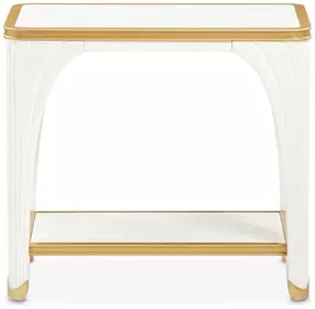 La Terrazza Creamy Pearl Rectangular End Table