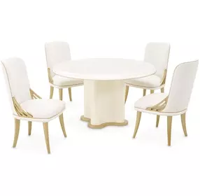 La Terrazza Creamy Pearl Round Dining Room Set