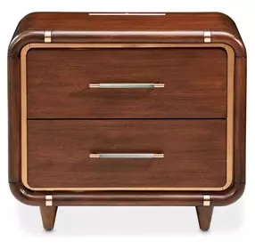 Mason Park Umber 2 Drawer Nightstand with LED Lighting
