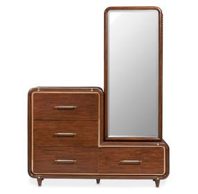 Mason Park Umber 4 Drawer Chest with Storage Mirror