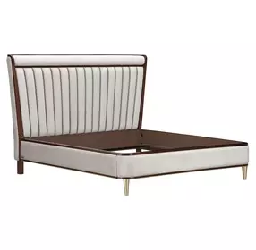 Houston Porcini and Walnut Eastern King Upholstered Panel Bed with USB Charging