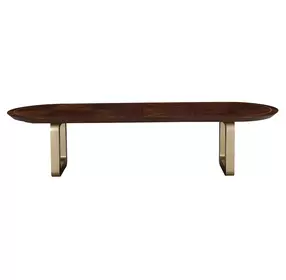 Houston Walnut 128" Extendable Oval Dining Table with Storage