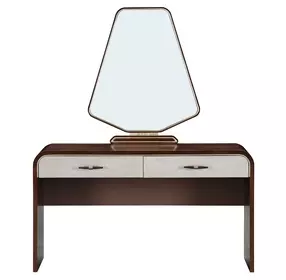 Houston Walnut 2 Drawer Vanity Table with Mirror