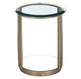 Westhaven Brushed Gold Round End Table