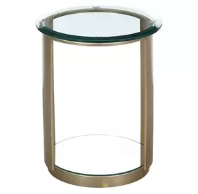 Houston Brushed Gold Round End Table
