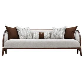 Houston Pebble and Walnut 92" Sofa