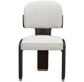 Westminster Row Buff and Medium Espresso Upholstered Dining Side Chair Set of 2