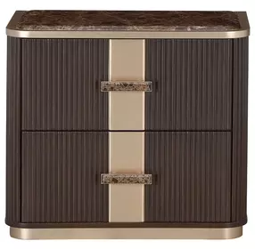 West Kensington Medium Espresso 2 Drawer Nightstand with LED