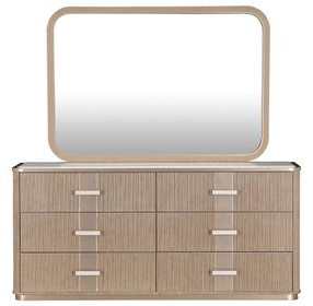 West Kensington Sea Salt Caramel 6 Drawer Dresser with Mirror and LED