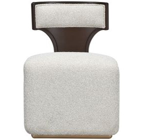 Westminster Row Buff and Medium Espresso Upholstered Vanity Chair