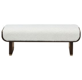Westminster Row Cream Puff and Medium Espresso Bed Bench