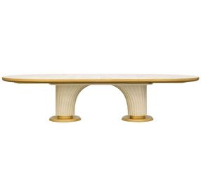 Scotts Square Light Champagne 135" Extendable Oval Dining Table